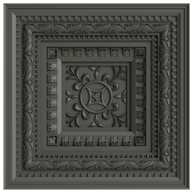 Photo classic ceiling caisson.3d rendering