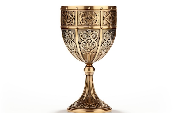 Classic Chalice with Base on White Background