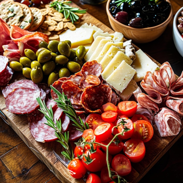 Foto il classic charcuterie board in un