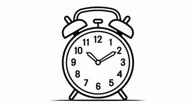 classic clock line art