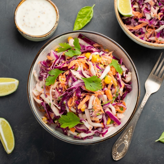 Classic coleslaw salad.