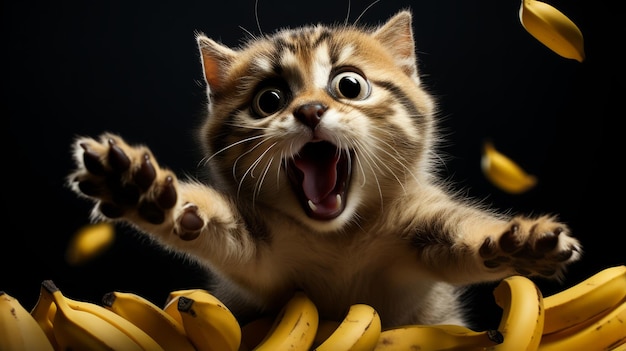 Classic Comedy Cat on Banana Peel