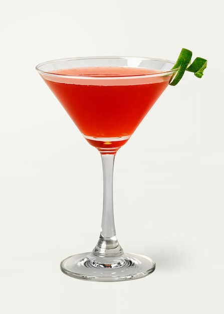 Classic Cosmopolitan with a lime peel on background mockup