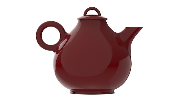 Classic cute vintage teapot 3d illustration render ugly