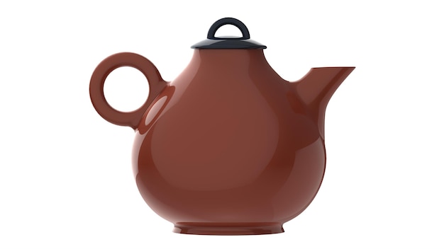 Classic cute vintage teapot 3d illustration render ugly