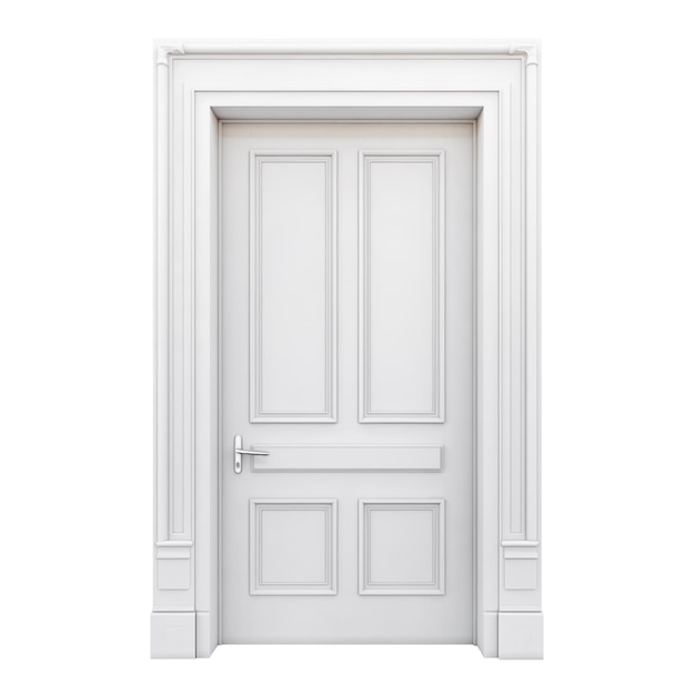写真 透明または白い背景に隔離されたクラシックドア クラシックなドアスタイル 閉じたデザイン