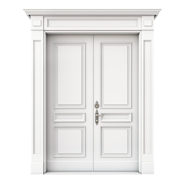 Photo classic doors isolated on a transparent or white background classic door style close up a design