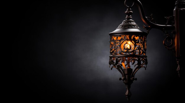 classic elegance of an antique decorative lamp showcasing the artistic wrought iron design and ornamental elements