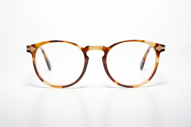 고급스럽고 현대적인 안경은 고립된 색 배경에 있습니다.