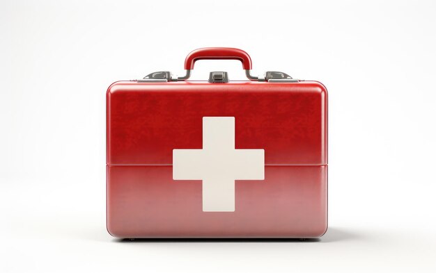 Photo classic emergency kit on white background