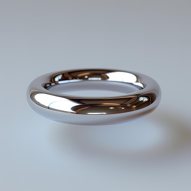 Photo classic floating silver wedding band