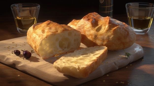 Classic and fluffy ciabatta bread