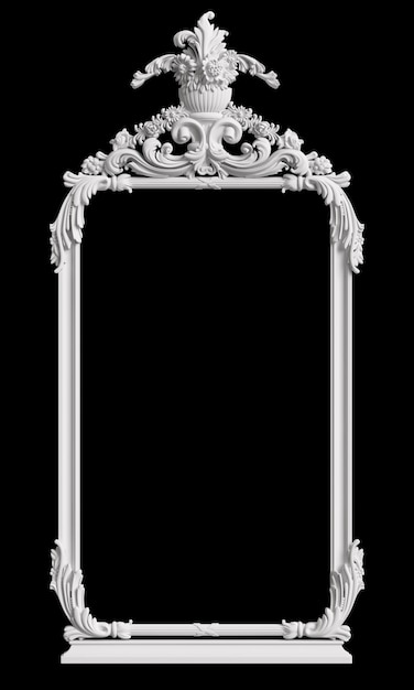 Classic frame with ornament decor  on black wall