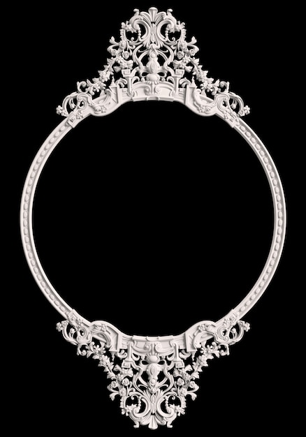 Classic frame with ornament decor  on black wall