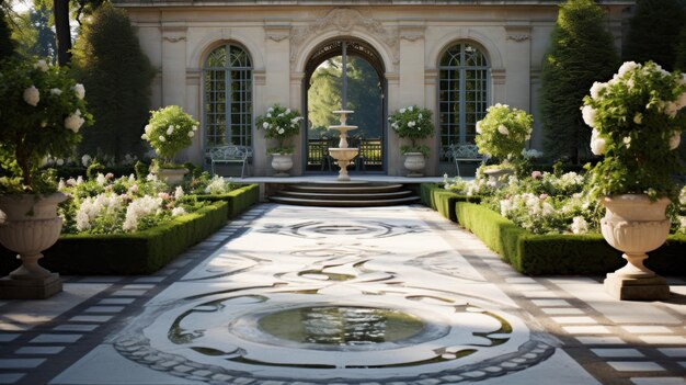 Foto progettazione classica del giardino francese