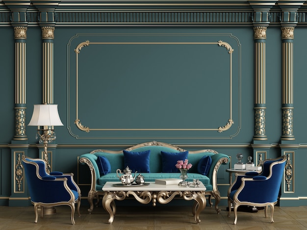 Комплект классической мебели в классической комнате