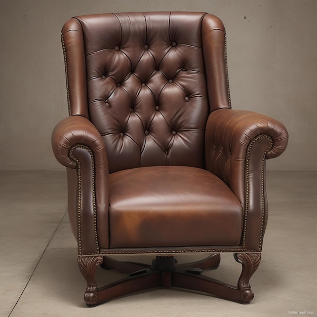 A classic gaming chair with a vintage leather finish and intricate stitching