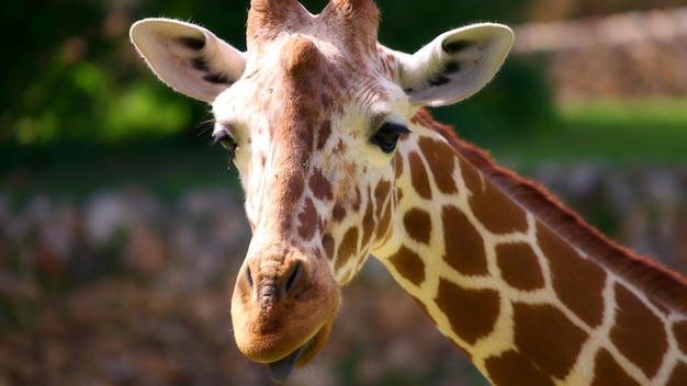 Классическое фото жирафа спереди