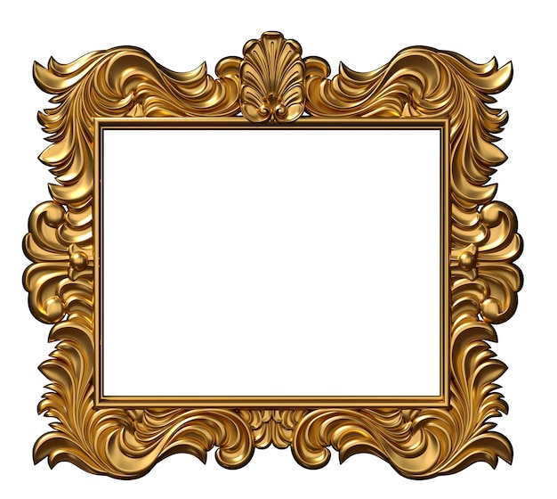 Classic golden frame baroque style cover postcard