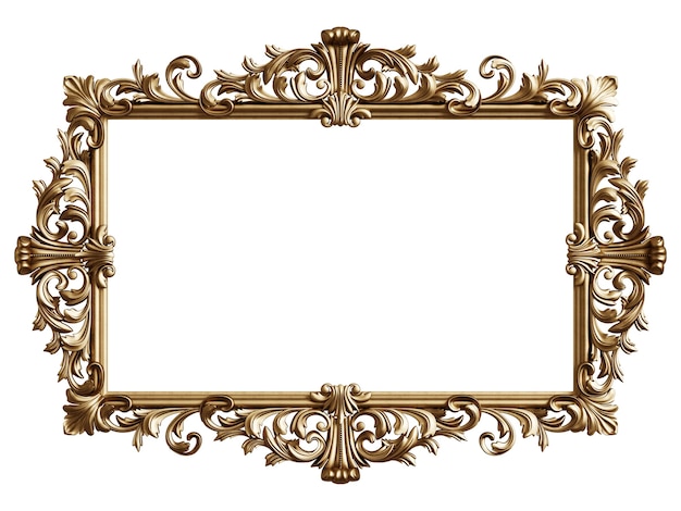 Classic golden frame with ornament decor