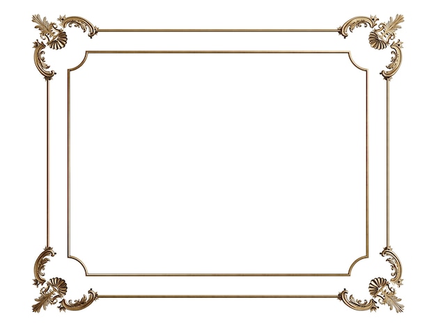 Classic golden frame with ornament decor