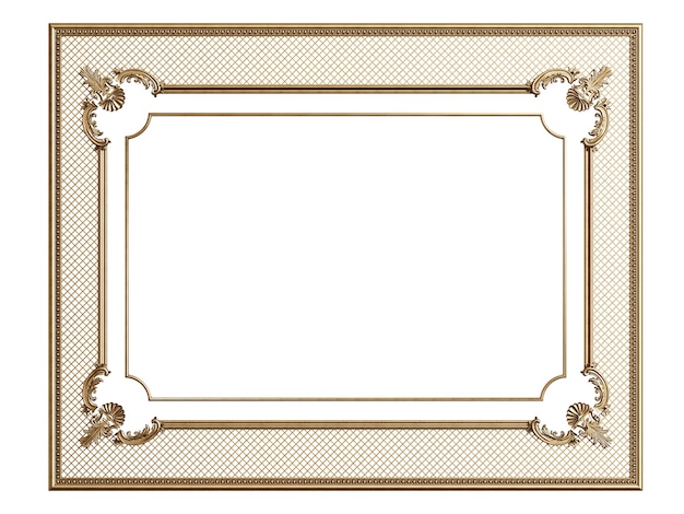 Foto cornice dorata classica con decorazioni ornamentali