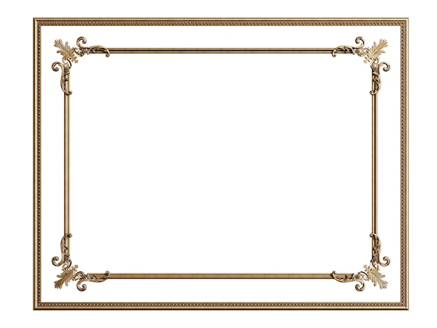 Classic golden frame with ornament decor