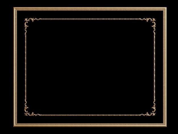 Photo classic golden frame with ornament decor