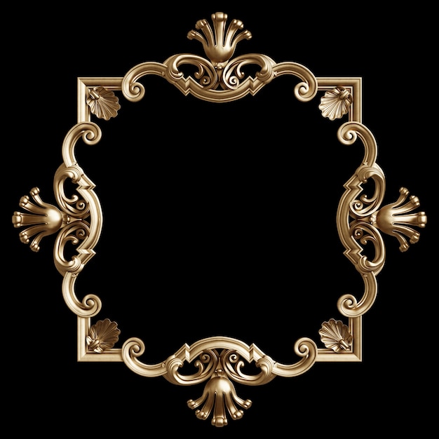 classic golden frame with ornaments