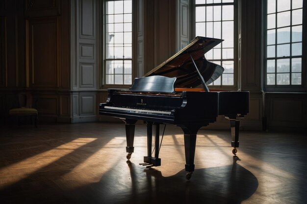 Classic grand piano in elegant room