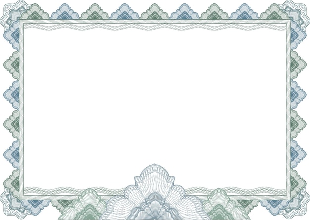 Classic guilloche border frame background for diploma or certificate with protective ornament