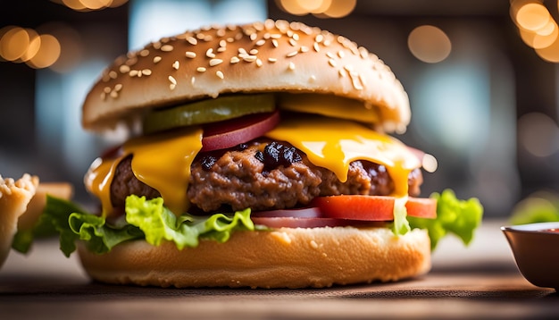 Classic hamburger stock photo