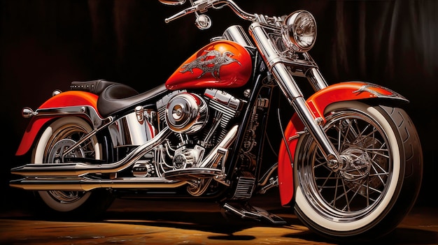 Classic Harley Davidson Bike Design olieverf schilderij