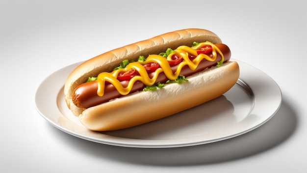 classic hot dog isolated on white background