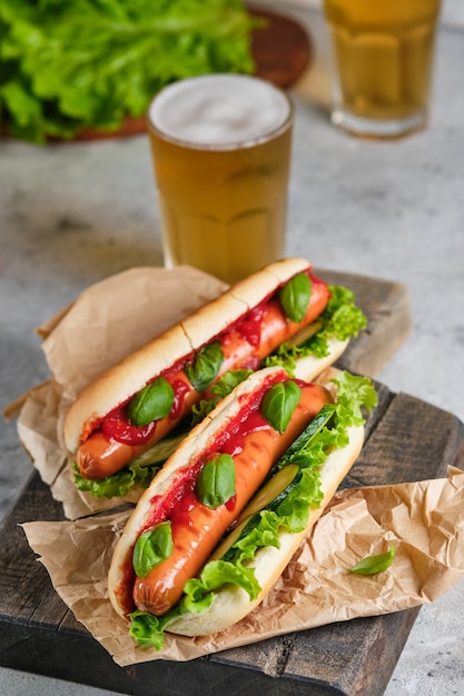 A classic hot dog on the table for a quick bite.