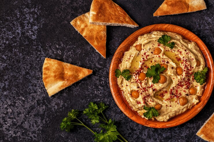 Classic hummus on the plate