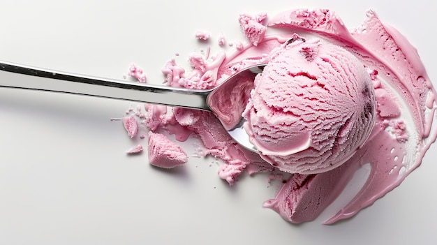 Classic Ice Cream Scoop On White Background