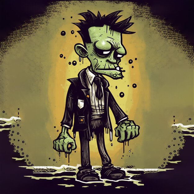 Classic illustration of a frankenstein