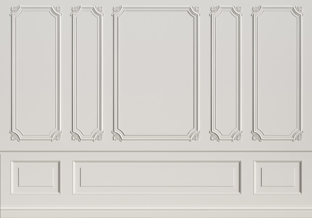 Photo classic interior wall with mouldings