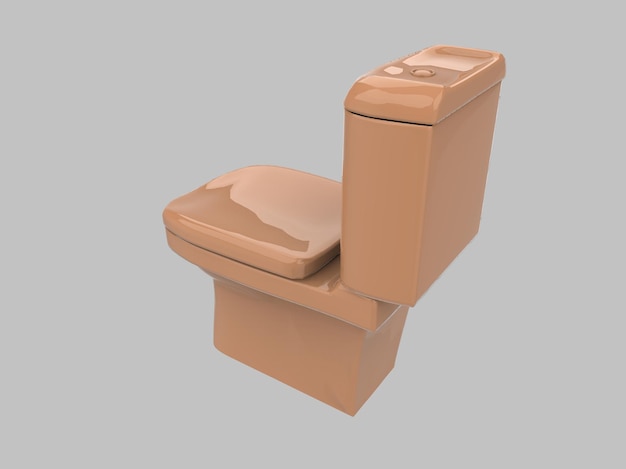 Classic isolated seatcloset toilet wc porcelain 3d illustration
