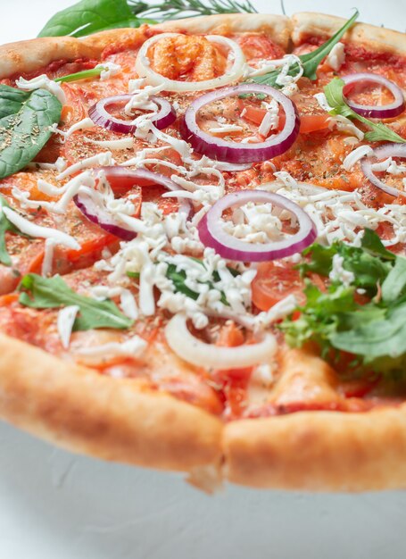 classic italian pizza on a light background