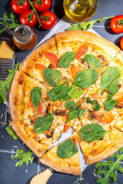 Classic Italian pizza with seafood