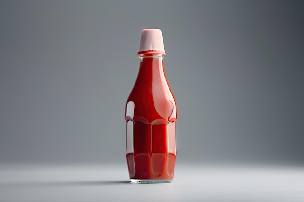 Classic ketchup bottle on white background