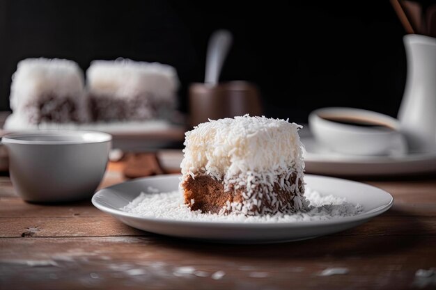 Классический австралийский бежевый шоколадный десерт Lamingtons