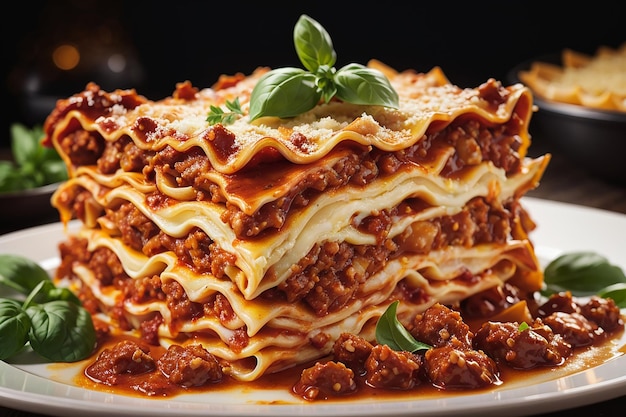 Classic lasagna with bolognese sauce