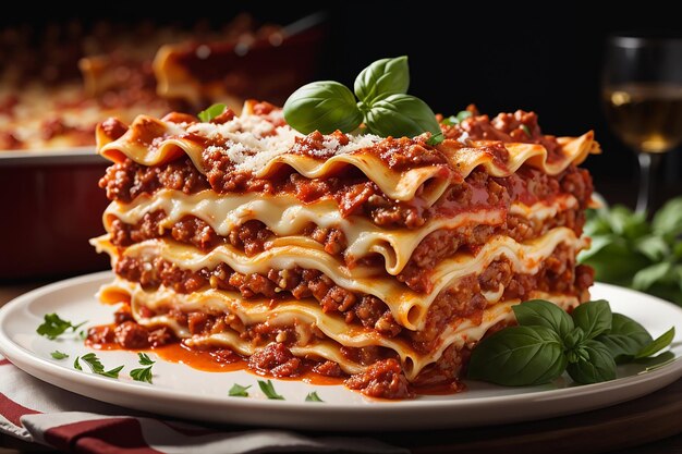 Classic lasagna with bolognese sauce