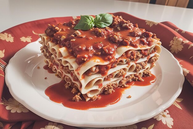 Classic lasagna with Bolognese sauce