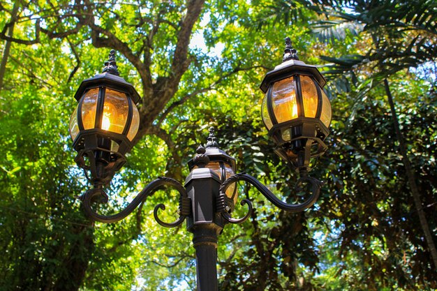 Classic lights at the surabaya zoo during the day