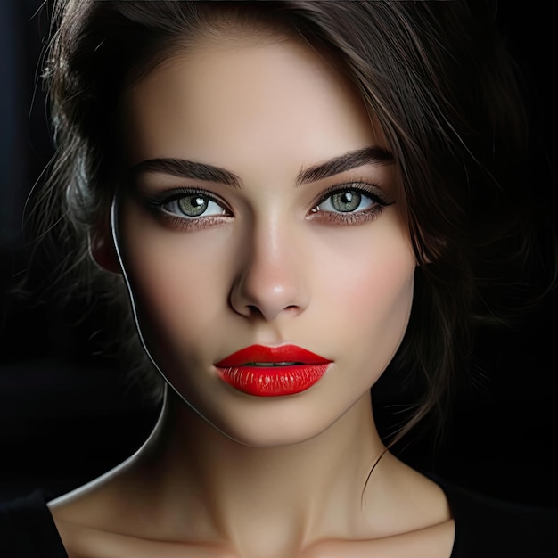 Classic Makeup With Red Lipstick