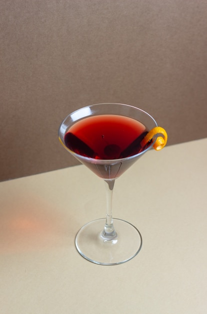 Classic Manhattan cocktail. Alcoholic beverages. Bar. Restaurant.